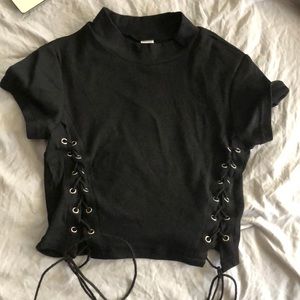 Lace up crop top